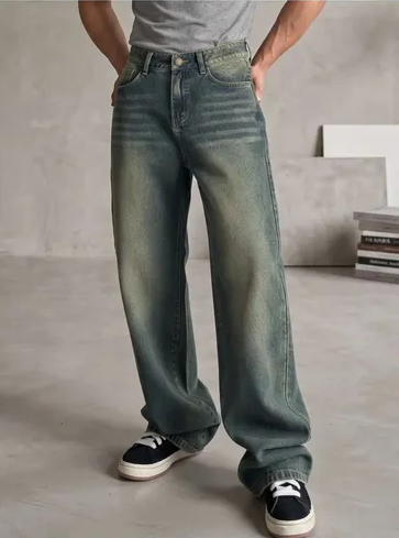 RÎWYÑ Vintage Straight fit Wash Denim Jeans