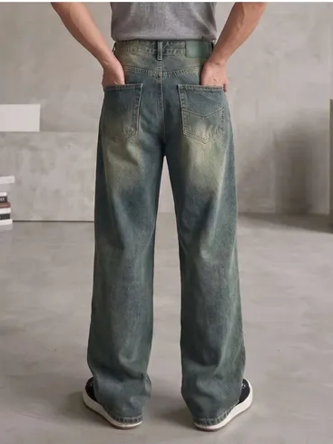 RÎWYÑ Vintage Straight fit Wash Denim Jeans