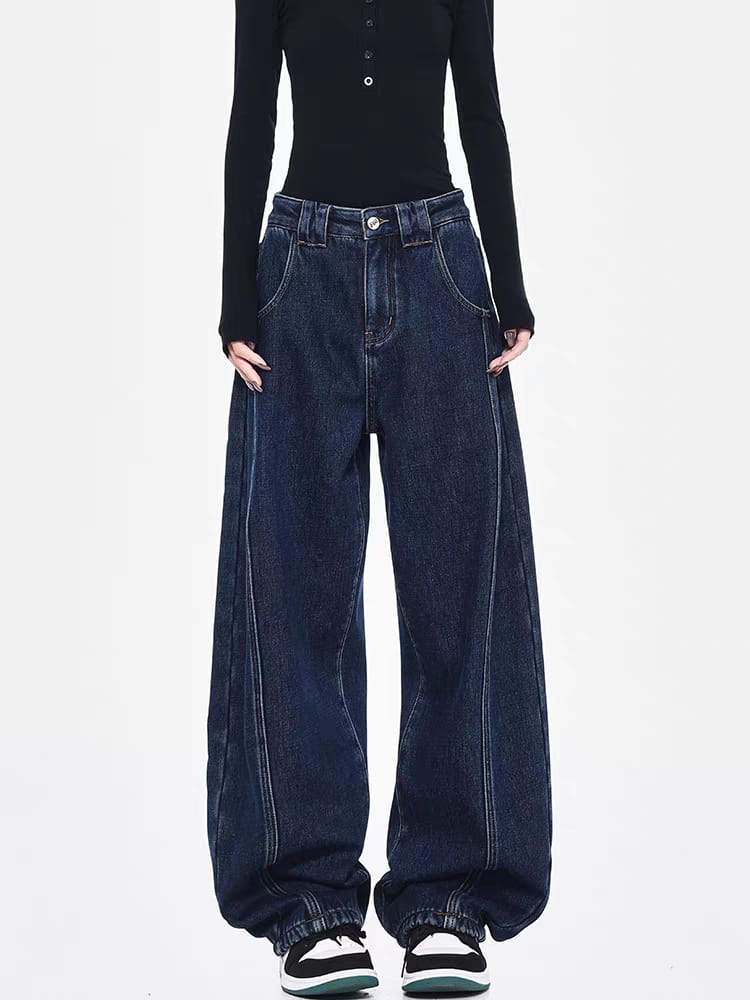 RǏWYÑ | Night River Panel Baggy Japan Fit Jeans