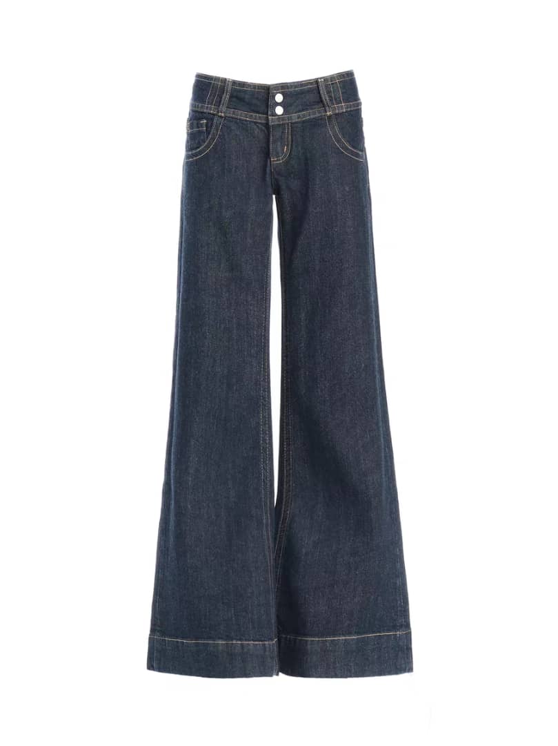 RǏWYÑ | Bold Blue Low Waist Wide Leg Jeans