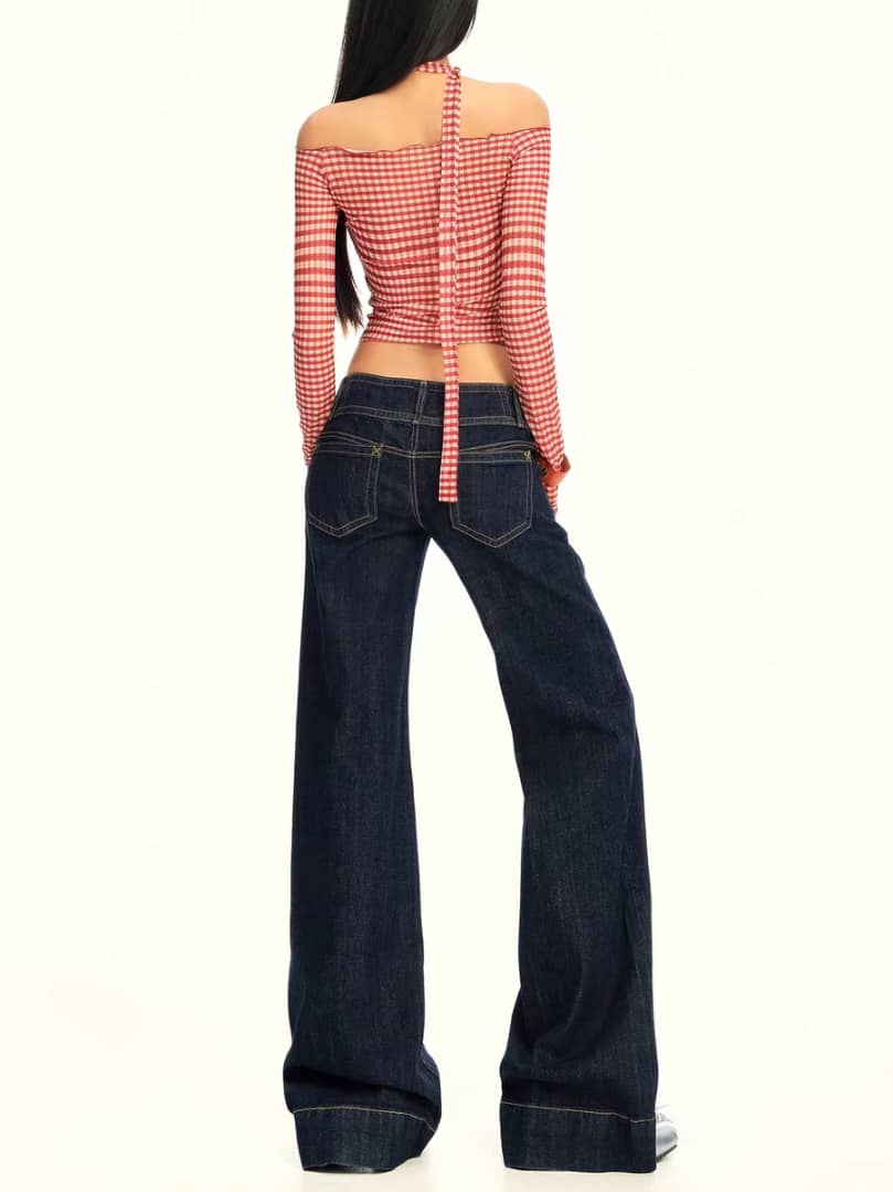 RǏWYÑ | Bold Blue Low Waist Wide Leg Jeans