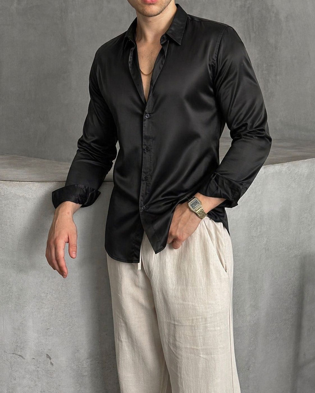 RIWYN After Hours Satin Shirt