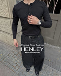 RÎWYÑ Men Henley Neck T-shirt