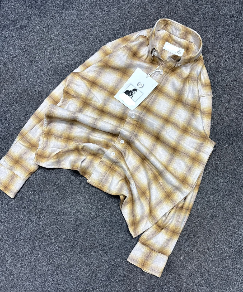 RÎWYÑ Beige Cream Check Shirt
