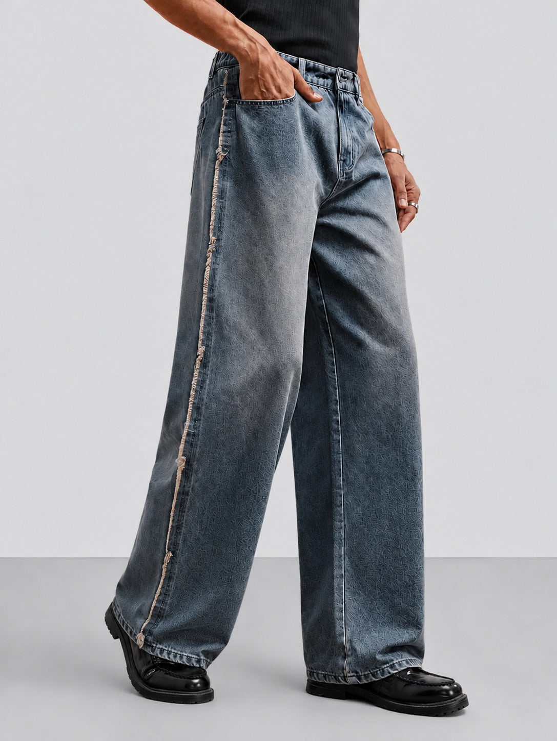 RIWYN Unfinished Blue Wash Straight Fit Jeans