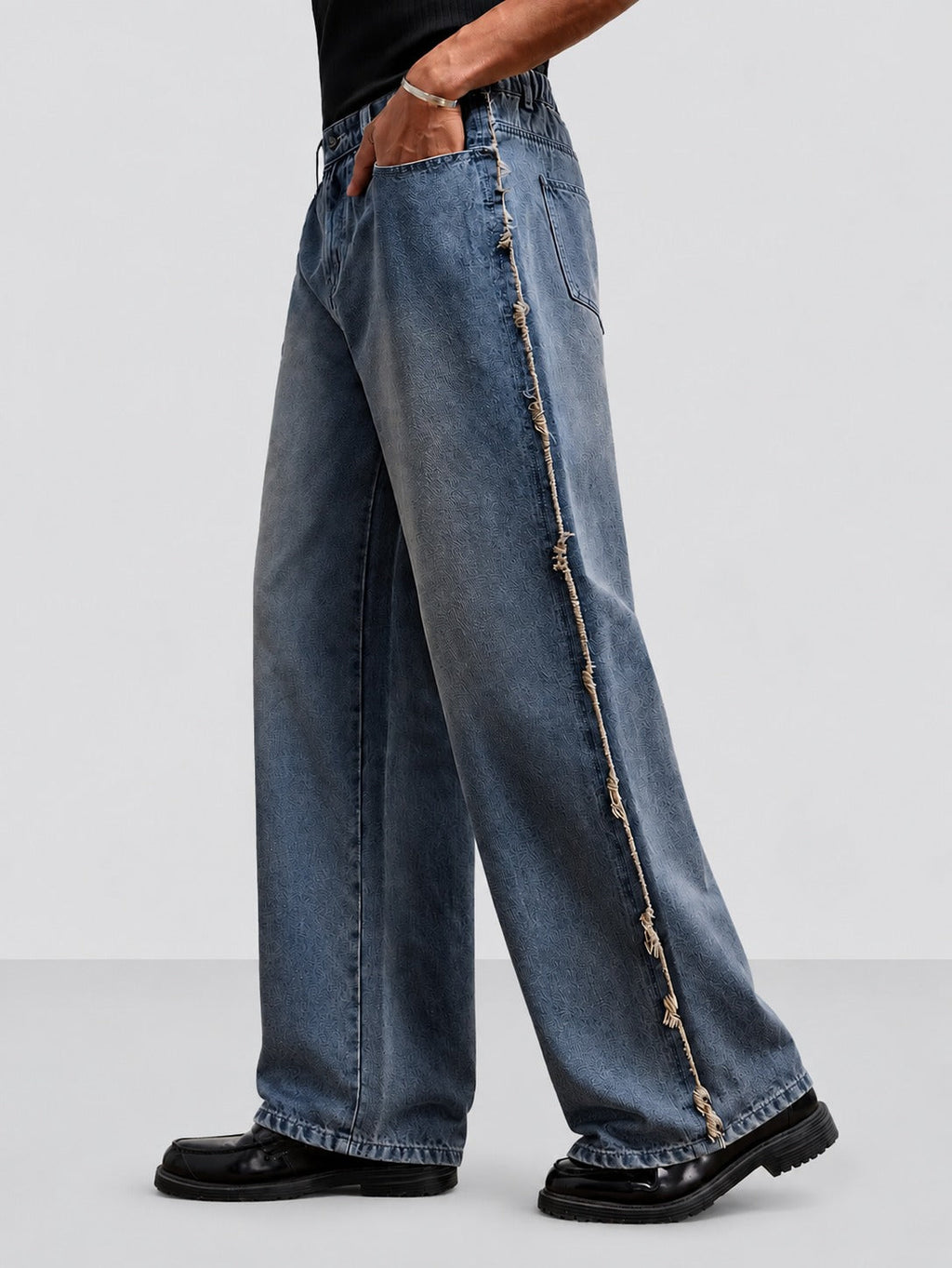 RIWYN Unfinished Blue Wash Straight Fit Jeans