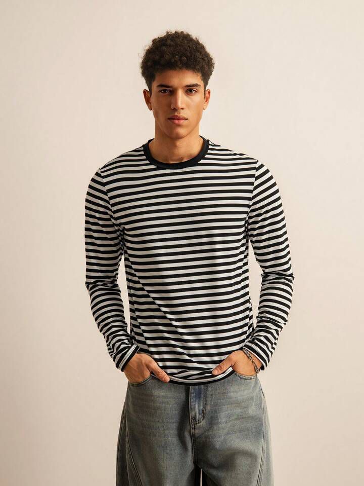 RIWYN Stripe Mode Long Sleeve Tshirt