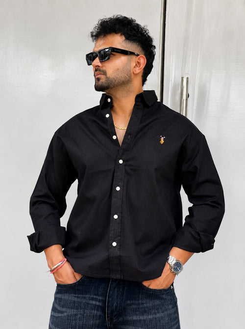 Black full-sleeve men's shirt