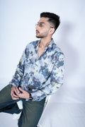 RIWYN Blue Waves Print Full-Sleeves Shirt