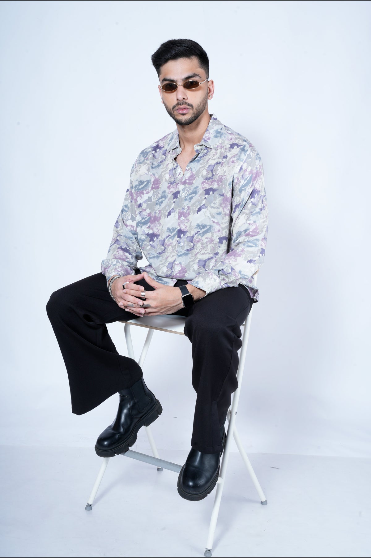 RIWYN Blended Bloom Print Full-Sleeves Shirt