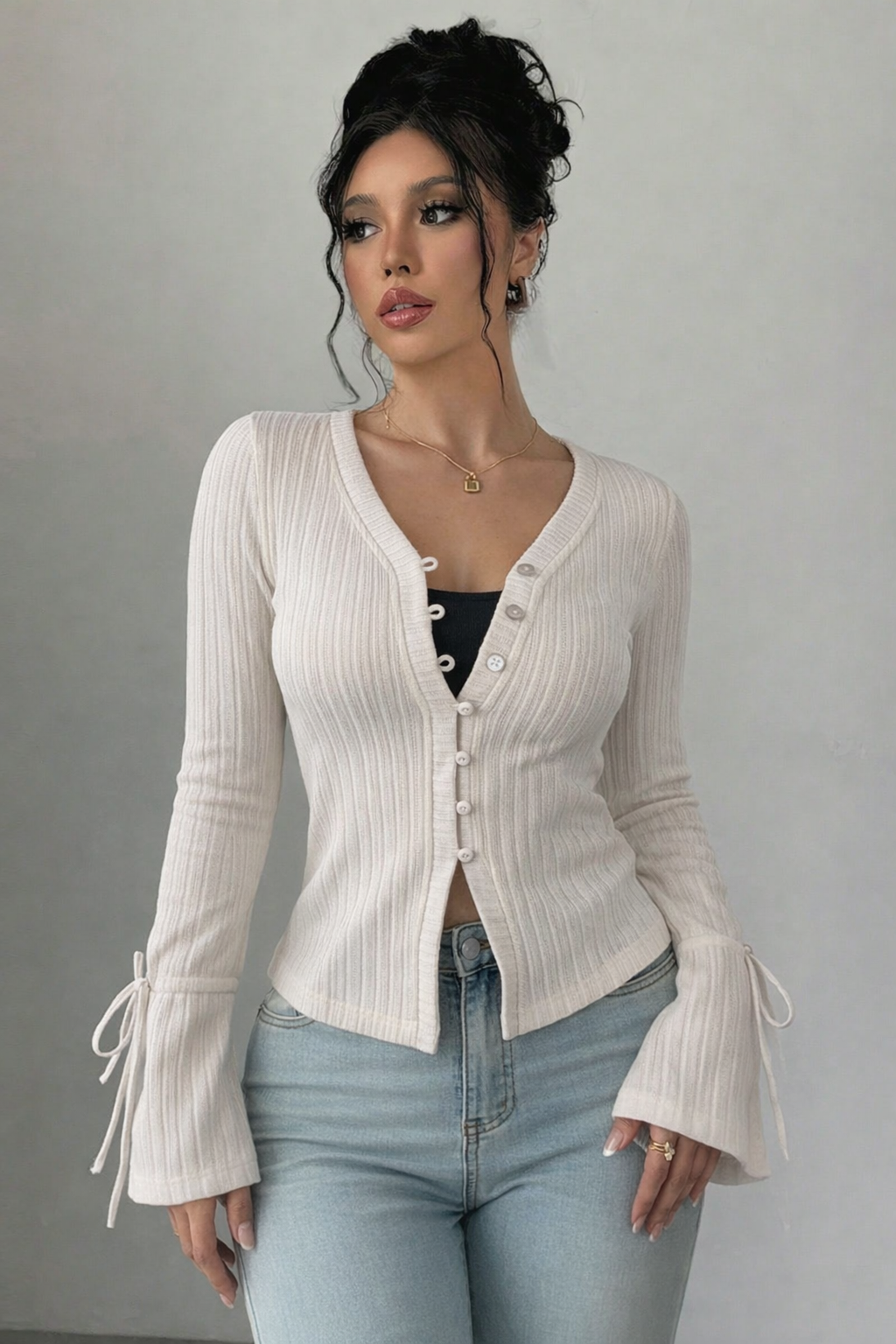 RǏWYÑ | Charm Knit Cardigan Top