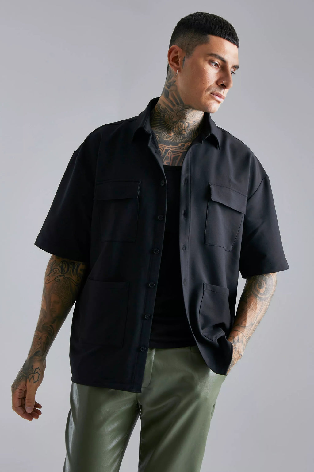RIWYN Cargo Oversized Pocket shacket Shirt
