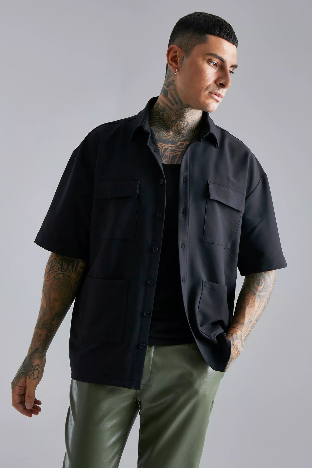 RIWYN Cargo Oversized Pocket shacket Shirt