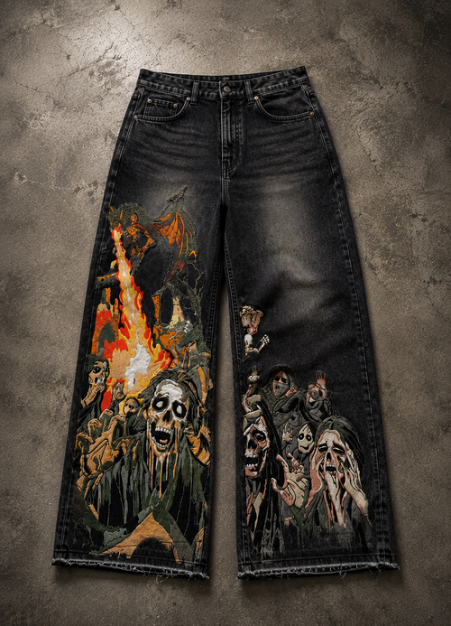 RIWYN DRAFIRE Wide-Leg Denim front view