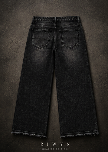 RǏWYÑ INFERNO wide-leg denim back view
