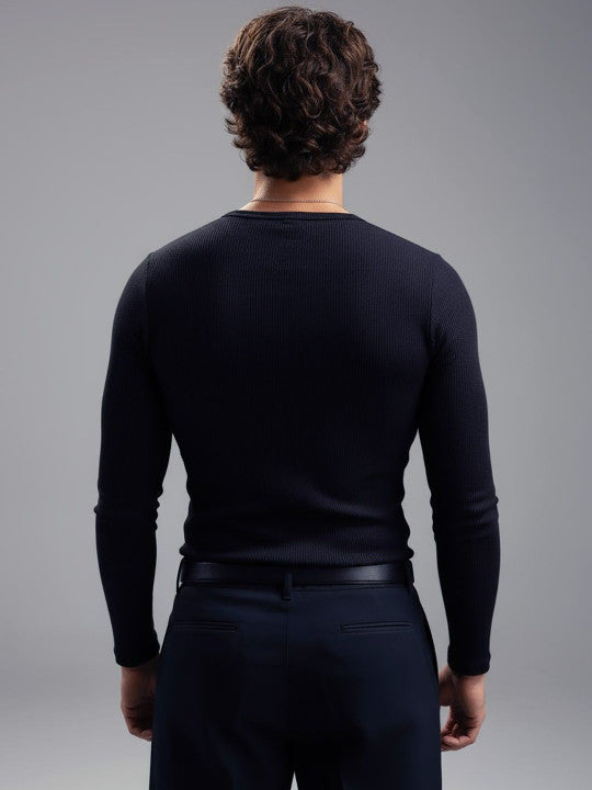 FUGAZEE Men Henley Neck T-shirt