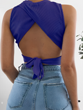 RǏWYÑ | Open Back Halter Top With Back Tie