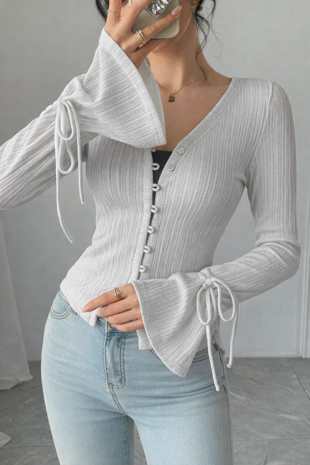 RǏWYÑ | Charm Knit Cardigan Top