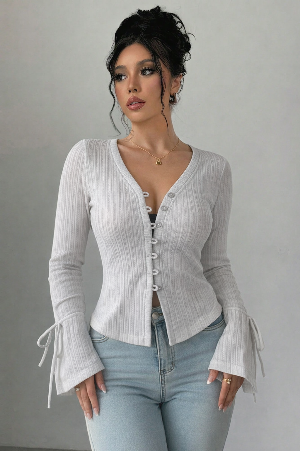 RǏWYÑ | Charm Knit Cardigan Top