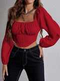 RǏWYÑ | Ruched Square Neck Corset Top