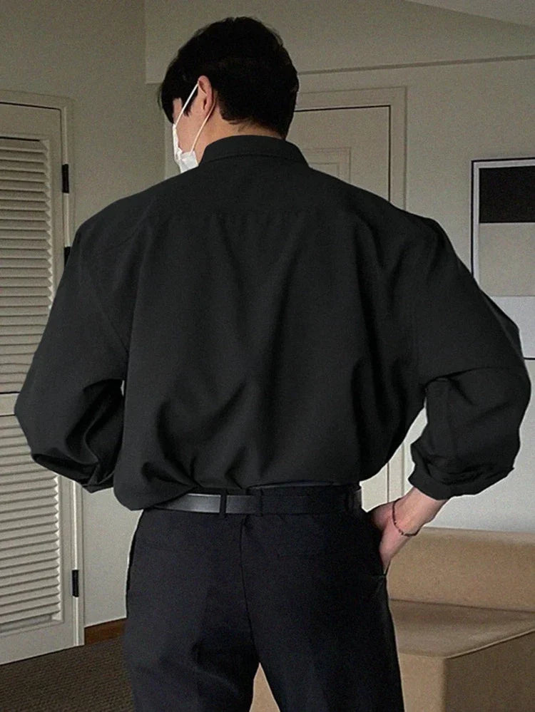 RIWYN Men baggy fit Korean style shirt