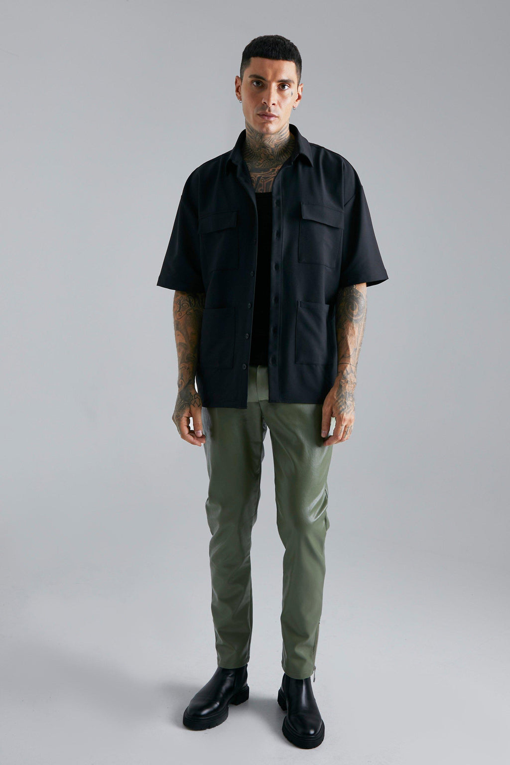 RIWYN Cargo Oversized Pocket shacket Shirt