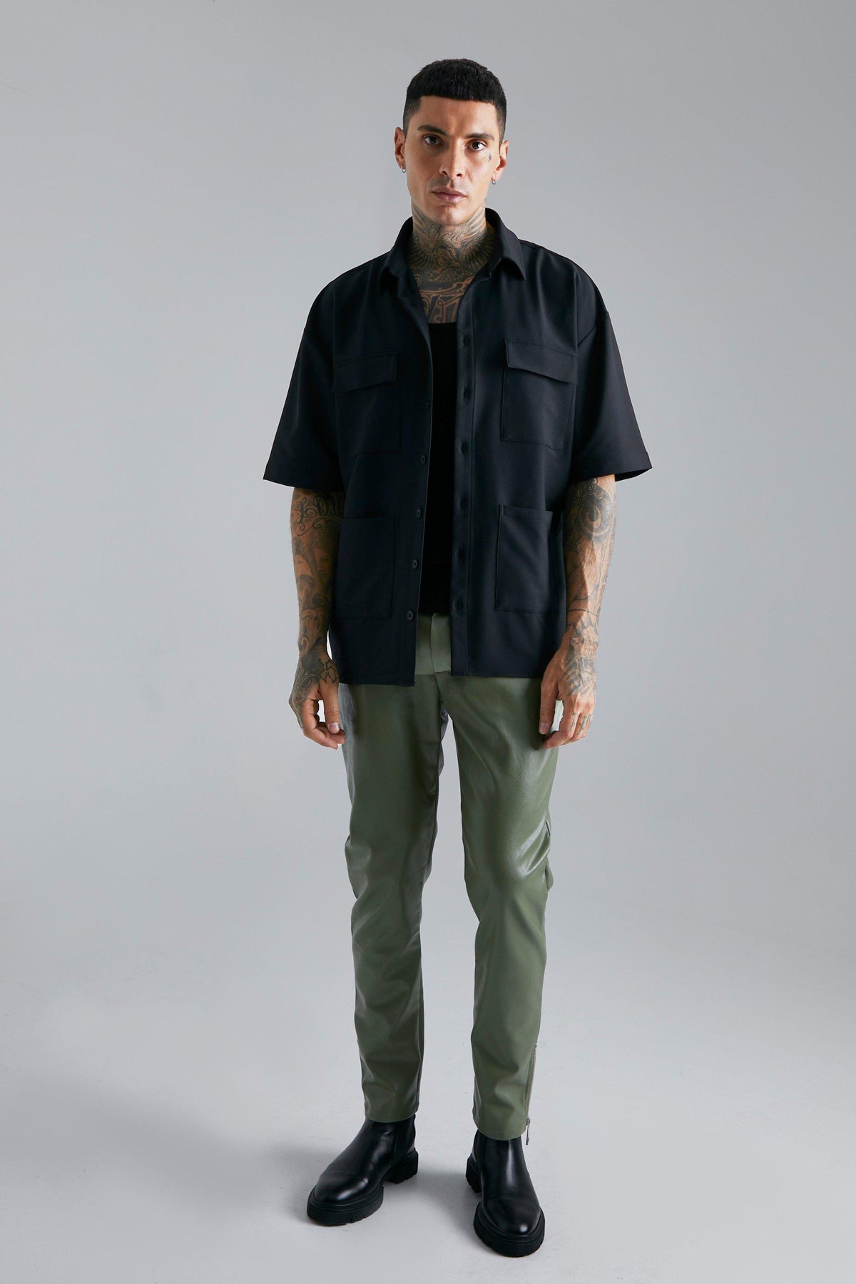 RIWYN Cargo Oversized Pocket shacket Shirt
