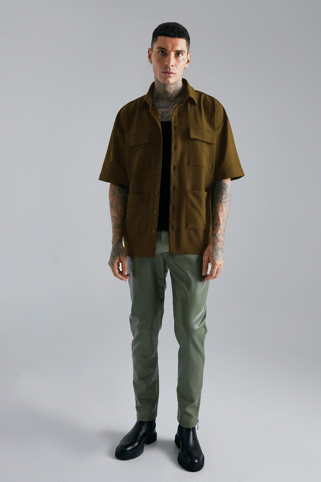 RIWYN Cargo Oversized Pocket shacket Shirt