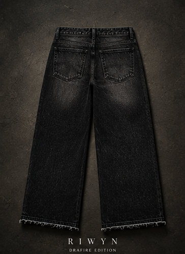 RǏWYÑ NOCTURNE wide-leg denim back view