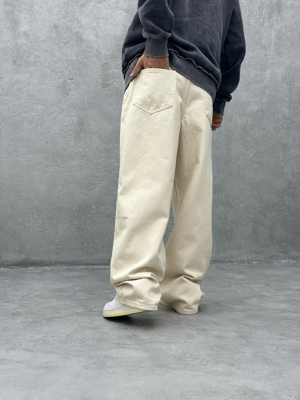 RIWYN Nude Baggy Fit Straight Leg Jeans