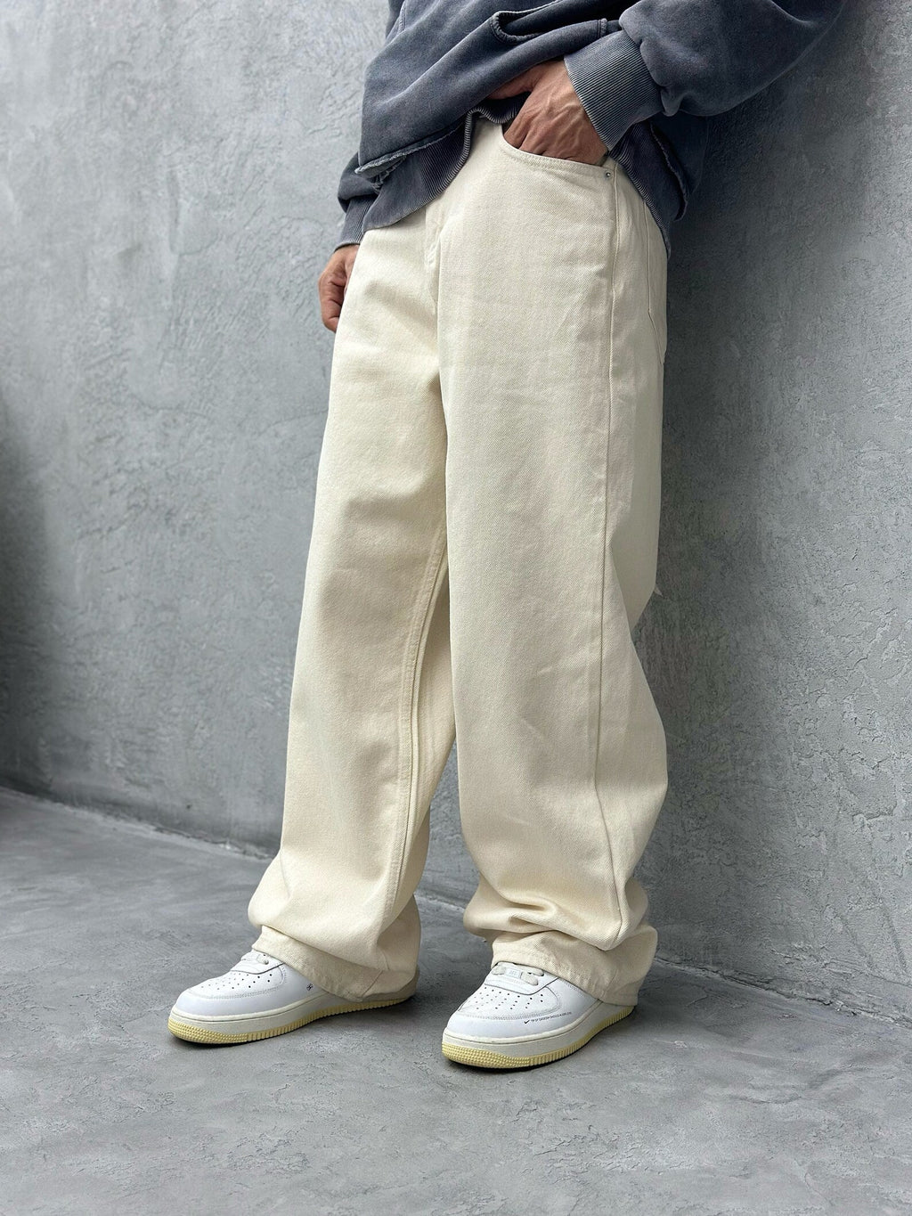 RIWYN Nude Baggy Fit Straight Leg Jeans