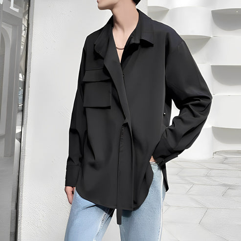 RIWYN Tokyo Style With Belt Oversized Shirt