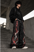 RǏWYÑ Bloodline Edition wide-leg jeans model front three-quarter