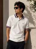 RǏWYÑ Classic Stripe Polo Brown