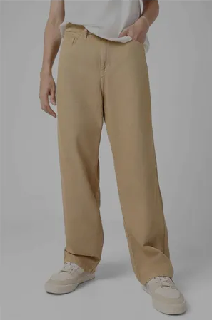 RÎWYÑ khaki wide-leg pants back