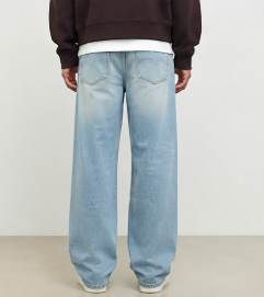 RÎWYÑ Light Wash Wide-Leg Jeans back