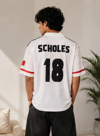 Scholes 18 vintage football jersey back view