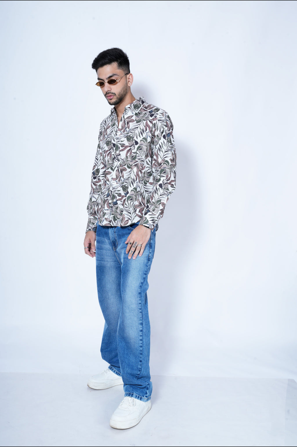RIWYN Nature's Art Print Full-Sleeves Shirt