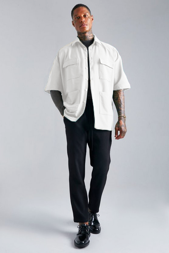 RIWYN Cargo Oversized Pocket shacket Shirt
