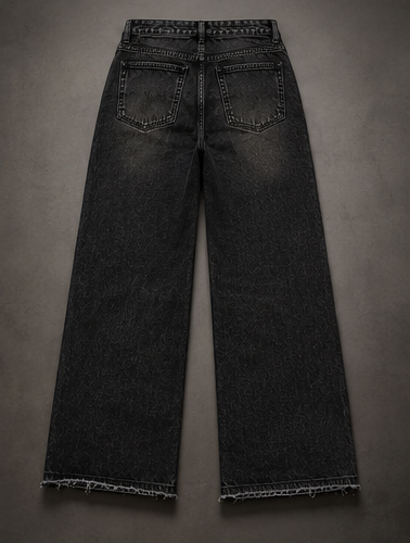 RIWYN DRAFIRE Wide-Leg Denim Printed Jeans- Limited Edition
